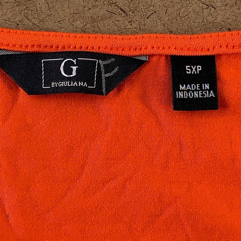 G by Giuliana Women's Size 5XP Orange 3/4 Sleeve EcoLuxe Knit Maxi Dress New - Picture 2 of 7